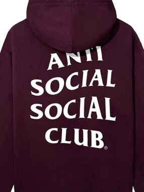 Anti Social Social Club Burgundy Logo Hoodie